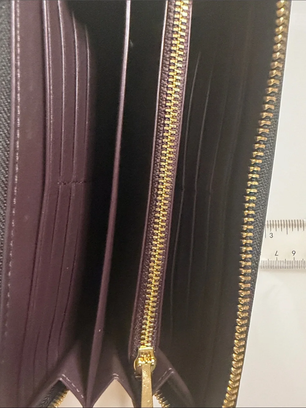 Coach Black Leather Zip Wallet with Gold Logo